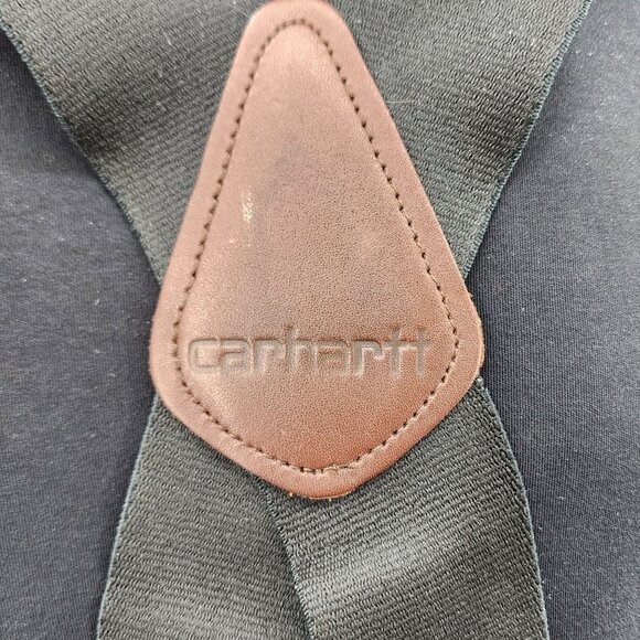Carhartt Mens Black Adjustable X-Back Suspenders With Metal Clips & Leather Acce - Picture 4 of 10